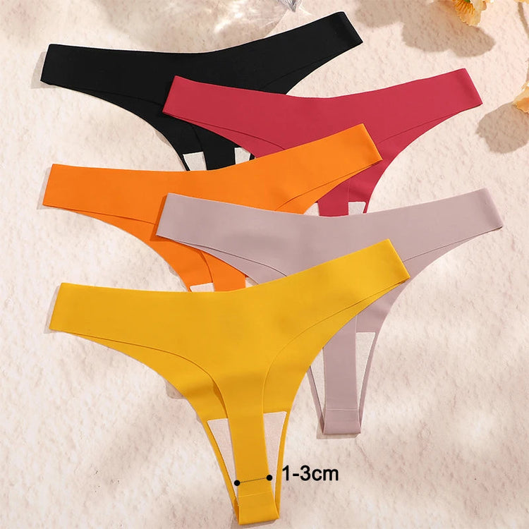 3PCS/SET Sexy G-String Underwear Female T-back Intimates Lingerie Seamless Low Waist Underpants 10 Color Lady Bikini Panty XS-XL Khamik Shop Online