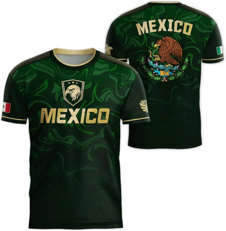2026 Mexico National Flag Print T Shirt Men women 3D Eagle Pattern Short Sleeve Tees Outdoor Football Sports Clothes Casual Tops Khamik Shop Online