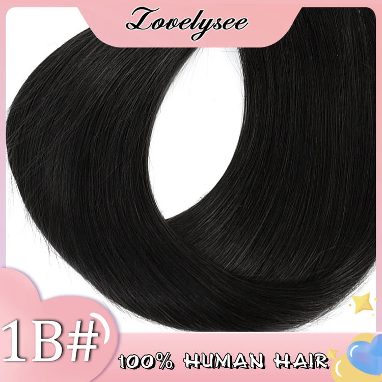Lovelysee 3/4 Half Wig Human Hair With Clip in Hair Extensions Silky Straight Remy Hair Brown Color Soft 150% 180% Wig For Women Khamik Shop Online