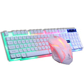 Gaming Keyboard Mouse Glowing Set White Eucalyptus