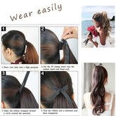 Straight Long Ponytail Extensions 22inch Natural Black Wrap Around Synthetic Hair Piece Pony Tail Hair Hairpieces for Women Girl Khamik Shop Online