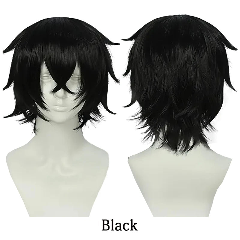 10-Inch Short Straight Hair Suitable For Both Men And Women, Cosplay Synthetic Hair Anime Role-Play Halloween Party Upturned Wig Khamik Shop Online