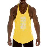 Summer Men Gym Workout Printed Tank Tops Y Back Fitness spaghetti straps Muscle Fit Stringer Sportswear Bodybuilding Cotton Tee Khamik Shop Online