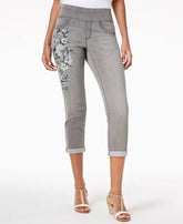Style & Co Floral Print Pull On Boyfriend Jeans Amber Chrysippus