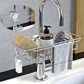 Stainless Steel Sink Storage Rack Kitchen Bathroom Maroon Asteria