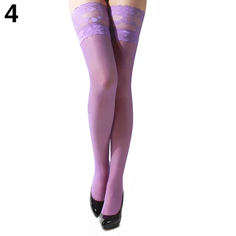 Sheer Lace Stockings with Suspender Belt