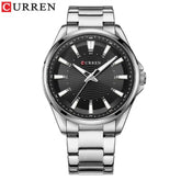 CURREN Classic Simple Stainless Steel Quartz Wristwatches Fashion Brand Men&