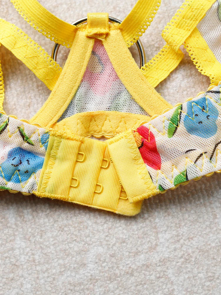 Women Bra and Briefs Sets Lace Flower Embroidery Sexy Perspective Underwire Erotic Lingerie Panty Two-Piece Underwear Set Khamik Shop Online