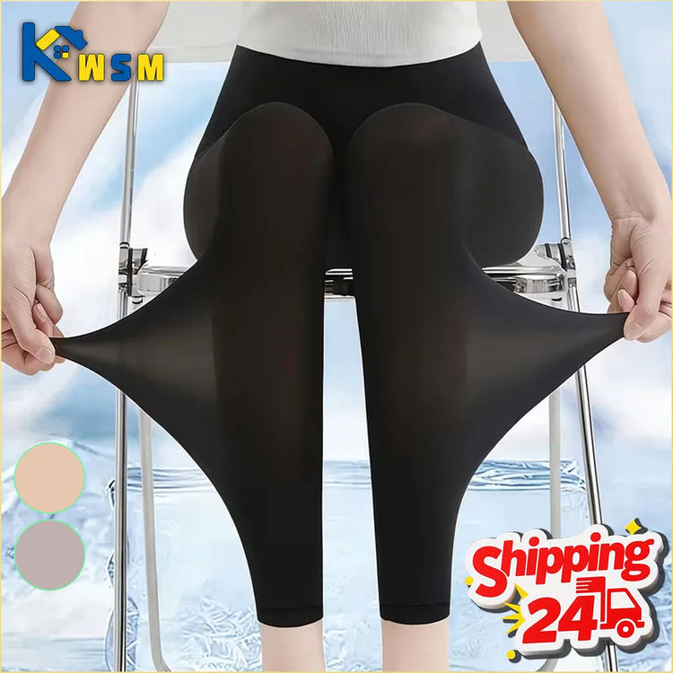 Ultra Thin Shark Skin Leggings for Women Summer High Waist Control Butt Lifting Breathable Quick Dry Yoga Pants for Gym Running Khamik Shop Online