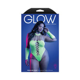 Fantasy Lingerie Glow Pressure Point UV Reactive Rhinestone Teddy & Brown Sooty