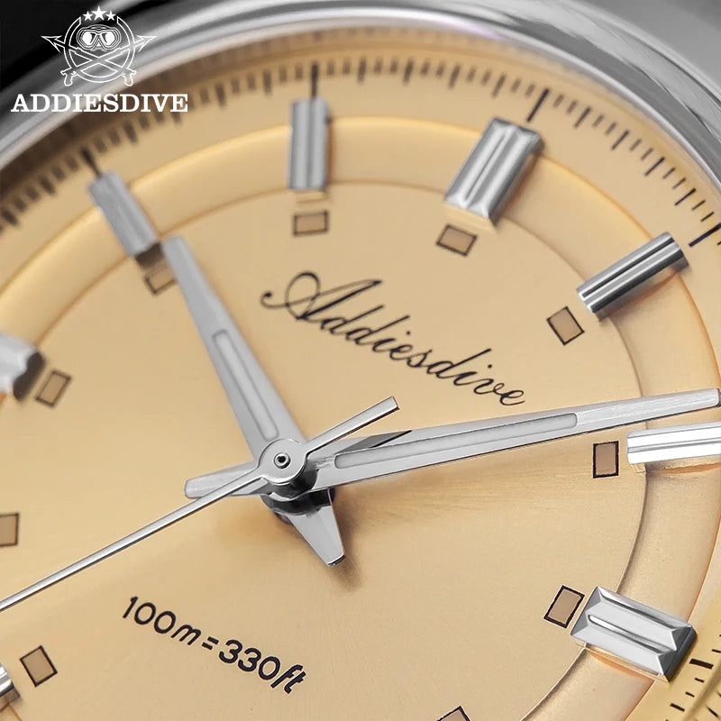 ADDIESDIVE Luxury Men Quartz Watch 36mm Super Luminous Bubble Mirror Glass Waterproof Watches For Man Stainless Steel Watch Male Khamik Shop Online