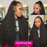 300 Density Curly 13x4 13x6 HD Lace Human Hair Wigs Pre Plucked Deep Wave Lace Frontal Wig 100% Human Hair Curly Wigs For Women Khamik Shop Online