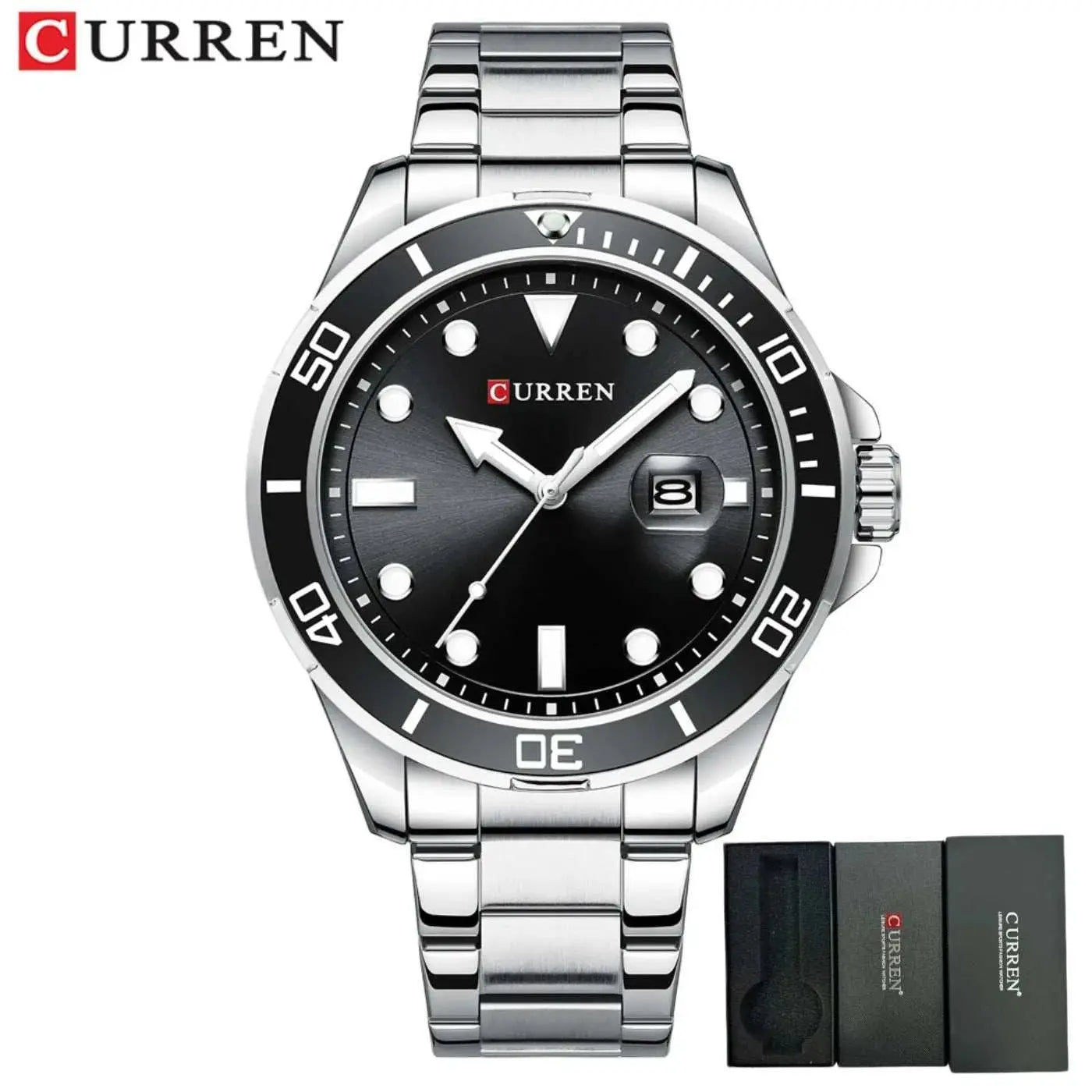 CURREN New Green Water Ghost Series Brand High-end Luxury Watches Automatic Watch Men All Steel Waterproof Quartz Watch Gifts Khamik Shop Online