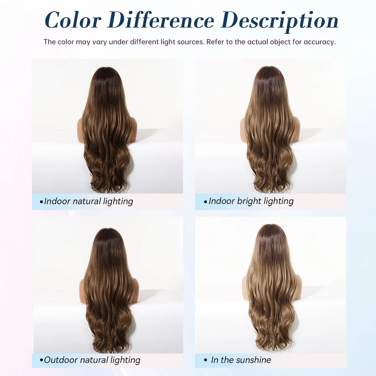 LOUIS FERRE Long Wavy Ombre Brown Wig with Bangs Synthetic Hair Wig Heat Resistant Daily Wear Office Party Cosplay Halloween Khamik Shop Online