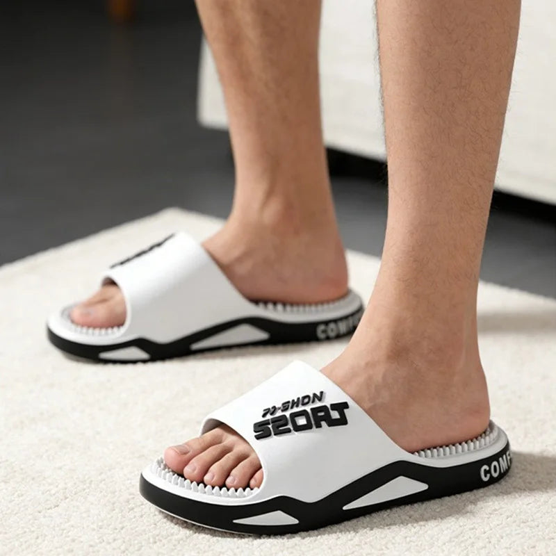 New Men Slippers Massage Slipper Summer Flats Fashion Flip Flops Outdoor Sandals Women Slides Non-Slip Couples Casual Home Shoes Khamik Shop Online
