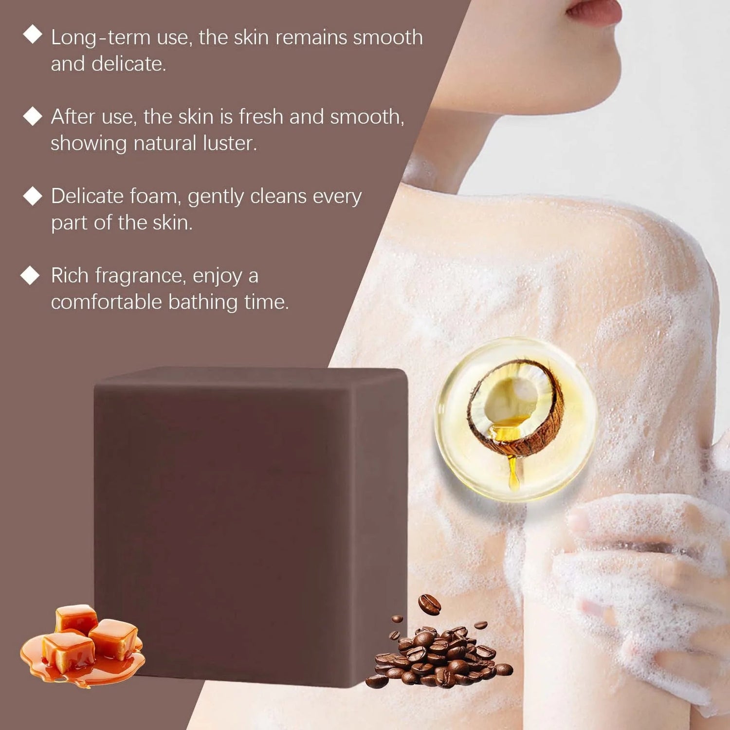 OCEAURA Coffee Body Care Soap Deep Cleaning Remove Odors Improve Roughness Oil Control Brighten Skin Smooth Body Nourishing Soap Khamik Shop Online
