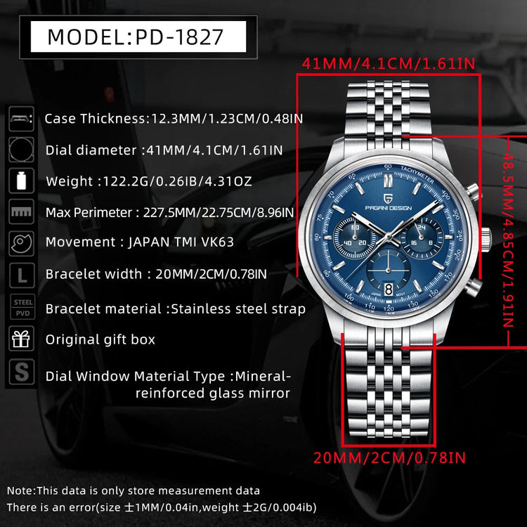 PAGANI DESIGN 2026 New Men Watches Business Luxury Quartz Watch Men Speed Chronograph Stainless steel Waterproof Auto Date Watch Khamik Shop Online
