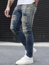 Men’s Ripped Stretch Jeans – Navy High Street | Urban Cool 25 Edition Carmine Juneberry