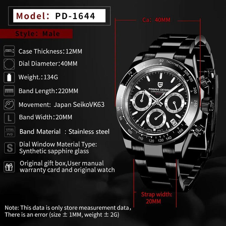 PD-1644 PAGANI DESIGN 2026 New Men Watch Top Brand Luxury Mens Quartz Wristwatch Man Chronograph Waterproof Watches for Men Gift Khamik Shop Online
