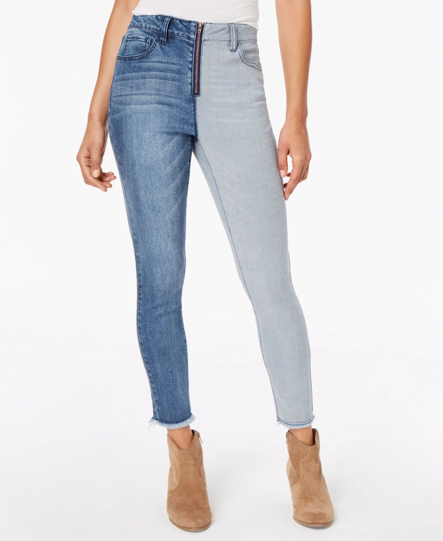 Dollhouse Juniors Two Tone Ankle Skinny Jeans Amber Chrysippus