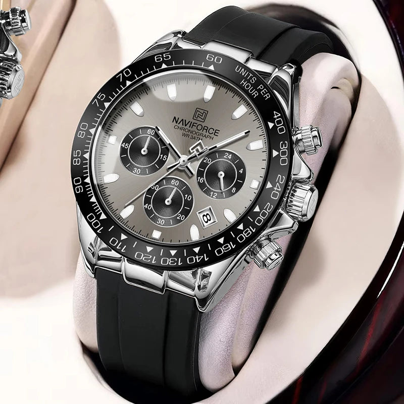 Casual Men'S Watch Waterproof Sports Quartz Clock Silicone Strap Chronograph Luminous Wristwatches Relogio Masculino