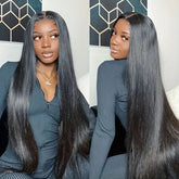 5x5 Natural Color Straight Human Hair Wig Swiss HD Lace Front Straight Wig Three Densities are Avaliable All Fluffy Full Hair Natural Looking Comfortable Pre Plucked Hairline with Baby Hair Easy to Maintain for Everyday and Occasion Use Khamik Shop Online