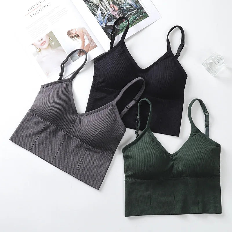 Women Tank Crop Top Seamless Underwear Vintage Crop Top Female Tanks Vest Camis Padded U Back Woman Sexy Sport Lingerie Camisole Khamik Shop Online