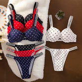 Victoria Secret Sexy Lingerie Sleepwear Plus Size Comfortable Luxury New Women Polka Dot Lace Push Up Bra And Panty Set Khamik Shop Online