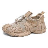 Height Increasing Normal Leather Boots Luxury Woven Shoes Basketball Men&