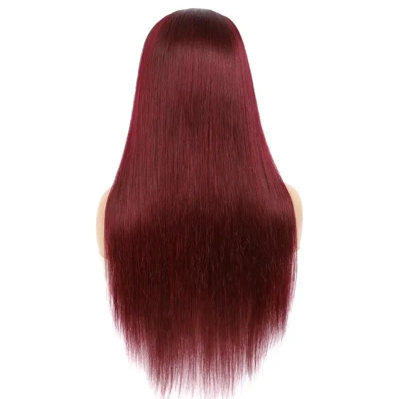 Burgundy Headband Straight Human Hair Wig 