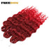 FREEDOM Synthetic Curly Braiding Hair Extensions 24 Inch/60 cm Long Deep Wavy Twist Crochet Braids Hair Ombre Brown Rainbow Hair Khamik Shop Online
