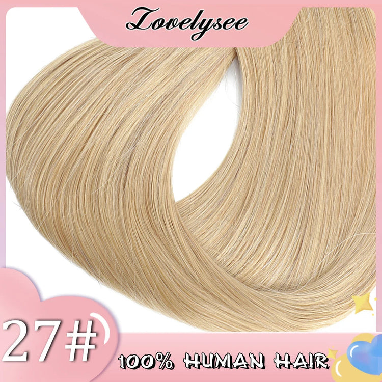 Lovelysee 3/4 Half Wig Human Hair With Clip in Hair Extensions Silky Straight Remy Hair Brown Color Soft 150% 180% Wig For Women Khamik Shop Online