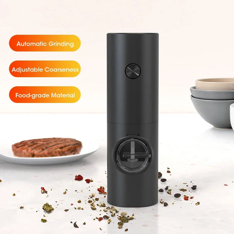 Electric Salt And Pepper Grinder With Adjustable Coarseness Refillable Mill Battery Powered Kitchen Automatic Gadget Grinder Khamik Shop Online