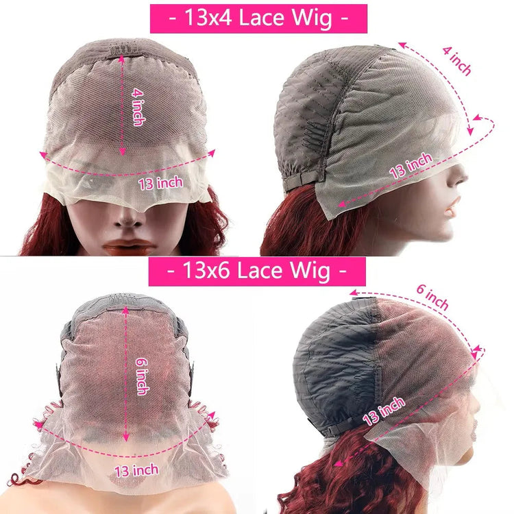 99J Burgundy Red Bone Straight Human Hair Wig 13x6 13x4 HD Transparent Lace Front Wig 200% Density 30 40 Inches Brazilian Cuticle Aligned Remy Hair Pre Plucked Baby Hair Glueless Wig Natural Hairline Soft Silky Long Wigs for Women Daily Party Wear Khamik Shop Online