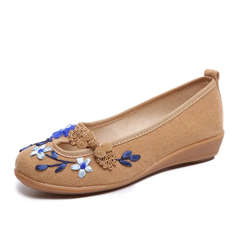 Embroidered Women Comfort Wedge Platform Shoes Fashion Bowknot Ladies High Heels Pumps Vintage Ethnic Female Heeled  Footwears Khamik Shop Online
