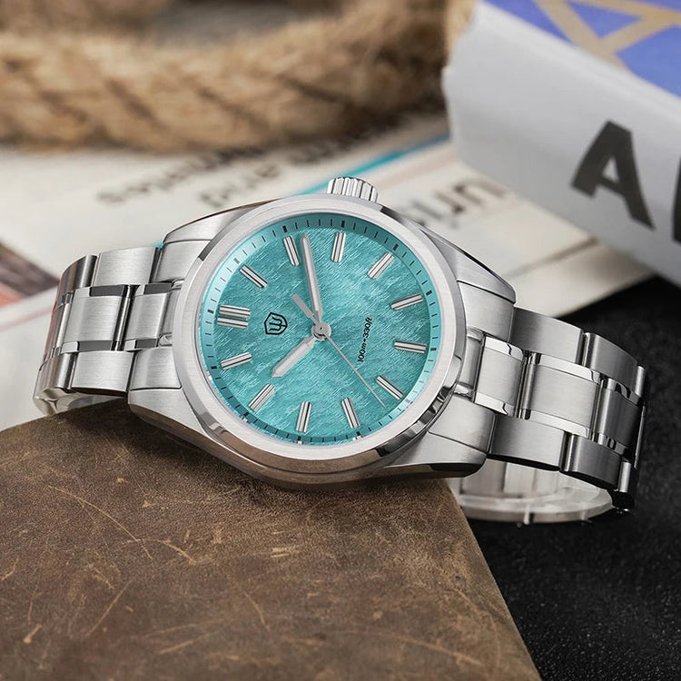 Watchdives WD0003B ‌Quartz Watches ‌VH31 Movement Aventurine Dial Watch 100m Waterproof Sapphire Crystal 36mm Vintage Watch Khamik Shop Online