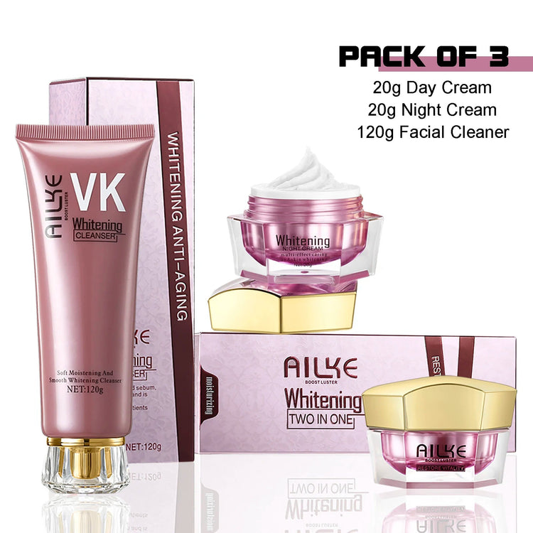 AILKE Lightening Anti-Wrinkle Face Cream, With Collagen, Hyaluronic Acid, Whitening Skin Care Women Facial Moisturizer Set Khamik Shop Online