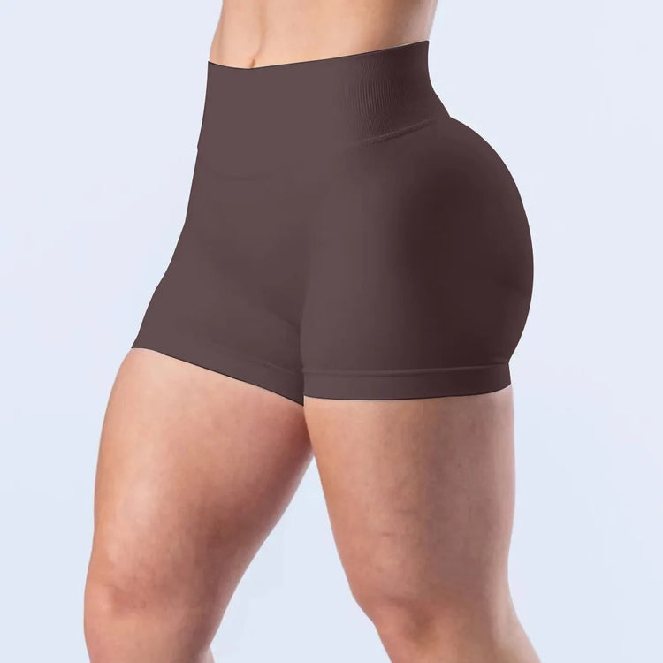 No Logos Shorts | 4.5" leggings Low Ribbed Rise Cycling Women Yoga Workout Clothes Gym Scrunch Bum Seam Seamless Fitness Tights Khamik Shop Online