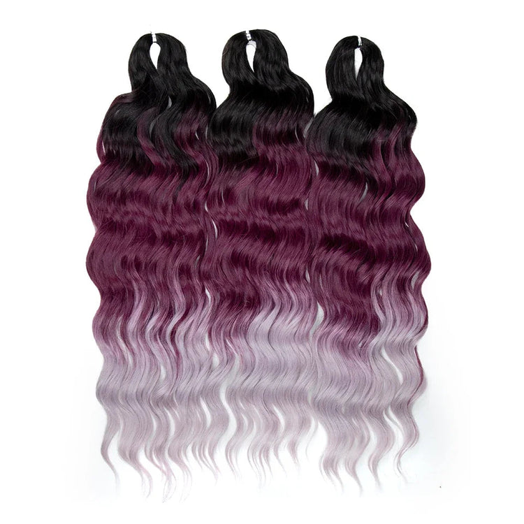 FREEDOM Synthetic Curly Braiding Hair Extensions 24 Inch/60 cm Long Deep Wavy Twist Crochet Braids Hair Ombre Brown Rainbow Hair Khamik Shop Online