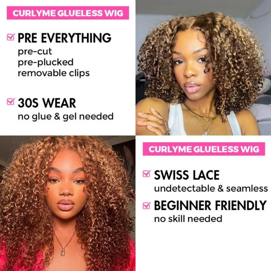 Highlight Honey Blonde Wear And Go Glueless Bob Wig Human Hair Curly Deep Wave Ombre Brown 5X5 Hd Lace Closure Wig 250 Density Khamik Shop Online