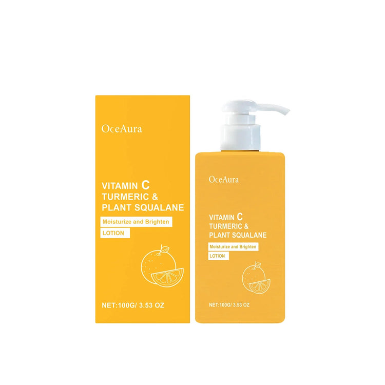 OceAura Vitamin C Brightening Body Lotion Deep Moisturizing Dullness Improving Gentle Exfoliating Even Tone Skin Care Cream 100g Khamik Shop Online