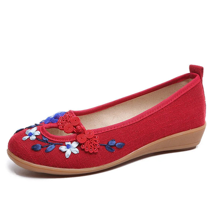 Embroidered Women Comfort Wedge Platform Shoes Fashion Bowknot Ladies High Heels Pumps Vintage Ethnic Female Heeled  Footwears Khamik Shop Online