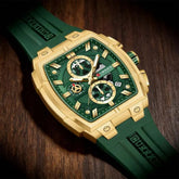 CURREN Luxury Vintage Watch for Men Sports Chronograph Quartz Wristwatches with Silicone Strap,Date,Luminous Khamik Shop Online