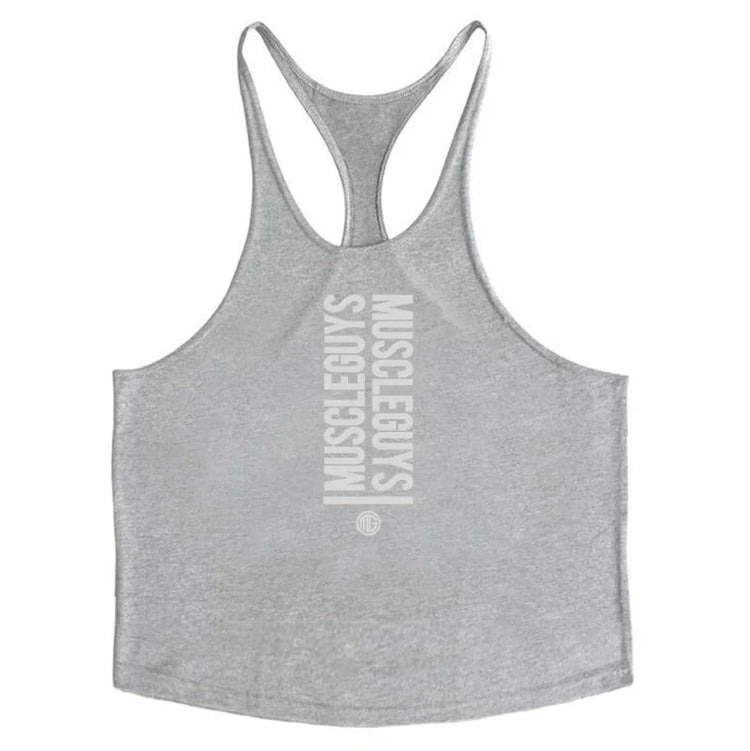 Summer Men Gym Workout Printed Tank Tops Y Back Fitness spaghetti straps Muscle Fit Stringer Sportswear Bodybuilding Cotton Tee Khamik Shop Online