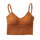 Women Tank Crop Top Seamless Underwear Vintage Crop Top Female Tanks Vest Camis Padded U Back Woman Sexy Sport Lingerie Camisole Khamik Shop Online