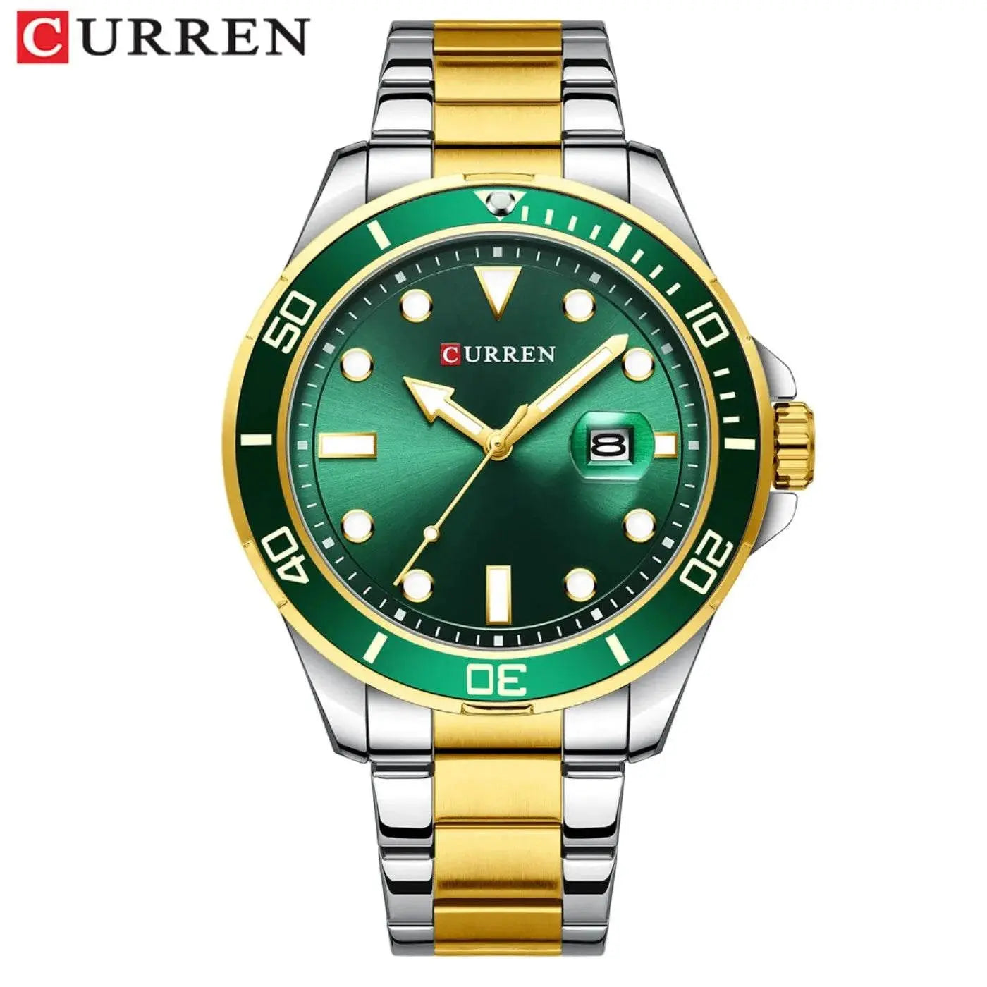 CURREN New Green Water Ghost Series Brand High-end Luxury Watches Automatic Watch Men All Steel Waterproof Quartz Watch Gifts Khamik Shop Online