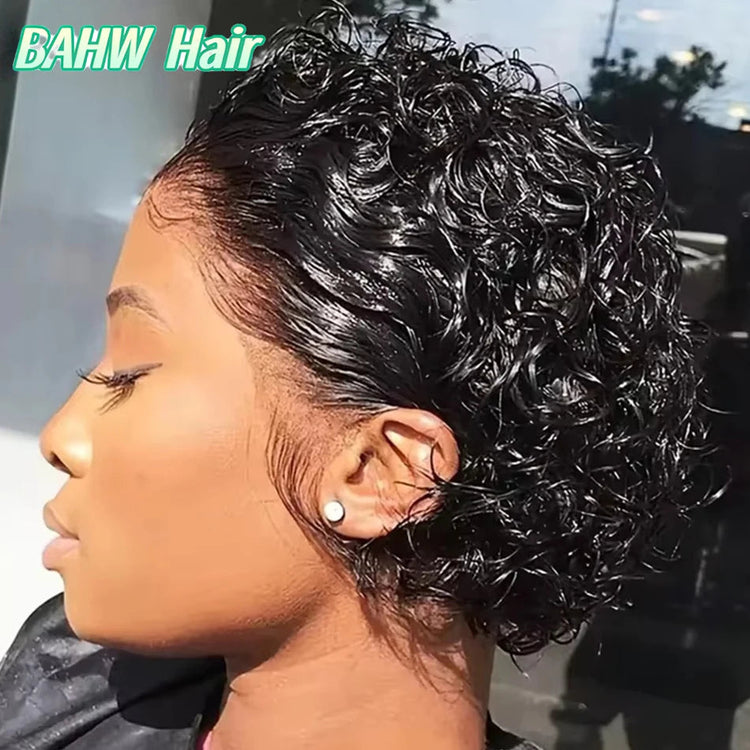 Peruvian Hair Pixie Cut Wig Kinky Curly Virgin Hair Wig 1B/30 Short Bob Natural Color Full Machine Made Wigs For Black Women Khamik Shop Online