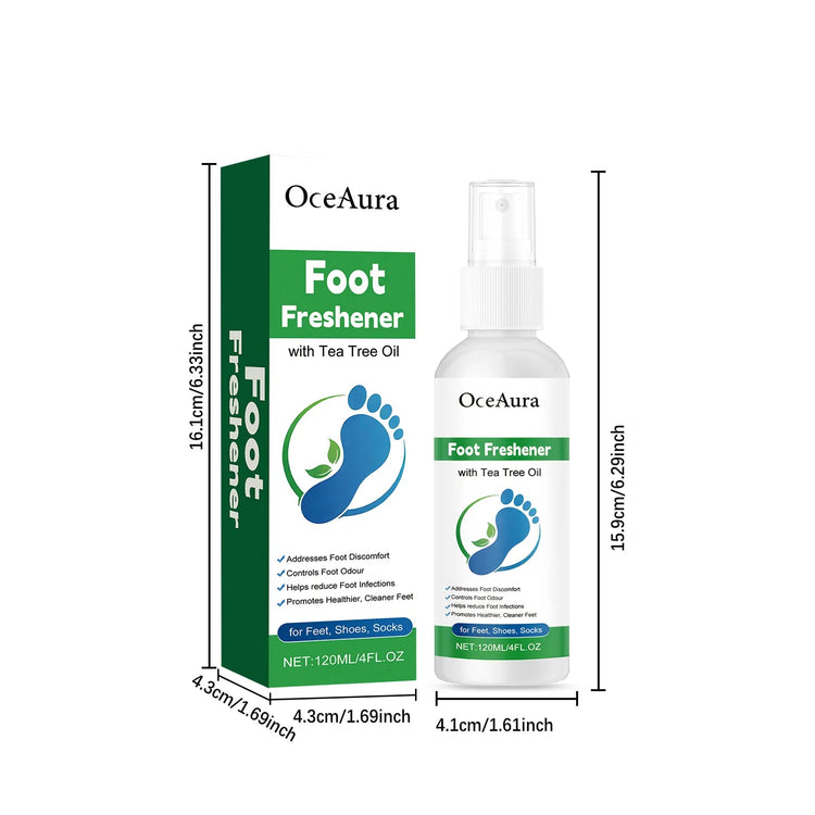 OceAura Foot Freshener Spray with Tea Tree Oil Deodorizing Sweat Absorbing Odor Eliminating Moisturizing Refreshing Foot Spray Khamik Shop Online