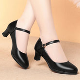 5cm Heels Flight Attendant Work Shoes Women Black Soft Comfortable Pumps Non-Slip Office Shoes for Standing All Day, Size 35-40 Khamik Shop Online