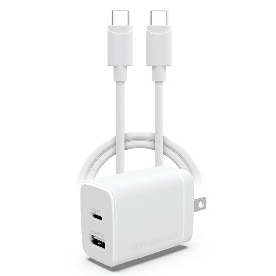 HyperGear 30W PD Dual Wall Charger + USB-C to USB-C Sky Iapetus